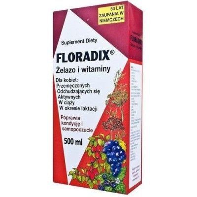 Floradix Płyn Żelazo i Witaminy, 500 ml