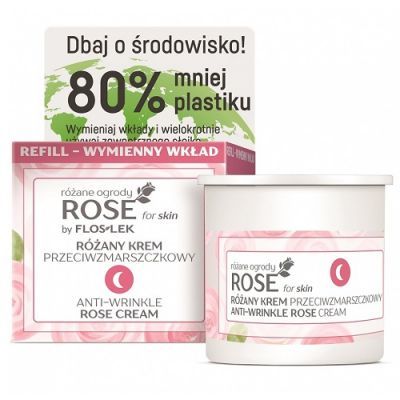 FLOSLEK ROSE FOR SKIN różany krem przeciwzmarszczkowy na noc 50 ml REFILL