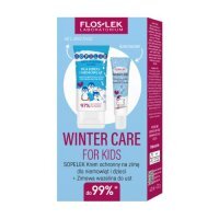 FLOS-LEK Winter Care For Kids Zestaw Sopelek Krem ochronny na zimę dla dzieci i niemowląt, 40ml + Zimowa wazelina do ust, 10g