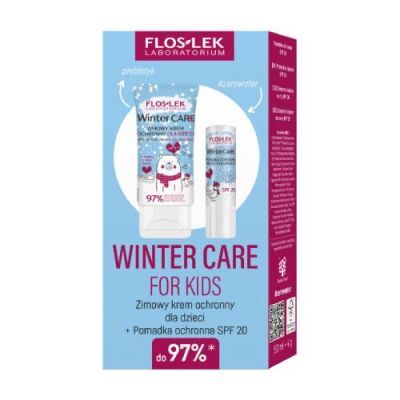 FLOS-LEK Winter Care For Kids Zestaw Zimowy krem ochronny dla dzieci, 50ml + Pomadka ochronna SPF20, 4g