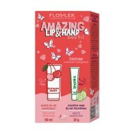 FLOSLEK LIP &amp; HAND CARE zestaw AMAZING Nawilżenie i Pielęgnacja sorbet do rąk, 50 ml + wazelina, 10 g