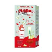 FLOSLEK LIP &amp; HAND CARE zestaw CHARM Ukojenie i Pielęgnacja maska do rąk, 50 ml + wazelina, 10 g