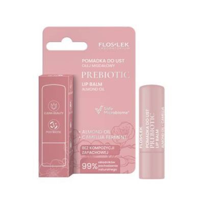 FLOSLEK PREBIOTIC Lip Balm Prebiotyczna pomadka do ust z olejem migdałowym, 4 g