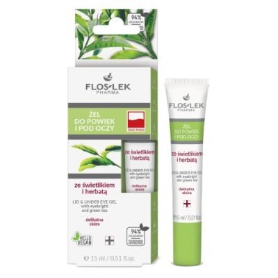 FLOSLEK Żel ze świetlikiem i HERBATĄ do powiek i pod oczy 15 ml [tubka]