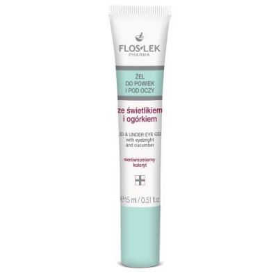 FLOSLEK Żel ze świetlikiem i OGÓRKIEM do powiek i pod oczy 15 ml [tubka]
