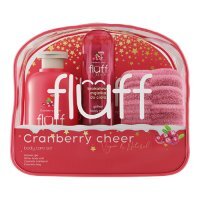 FLUFF Cranberry Cheer Zestaw prezentowy: Żel pod prysznic, 200ml + Mgiełka do ciała, 80ml + Opaska