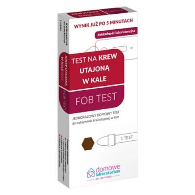 FOB TEST ZDROWE JELITO domowy test na obecność krwi utajonej w kale 1 sztuka