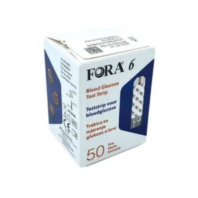 Fora 6 Paski testowe do badania poziomu glukozy, 50 szt.