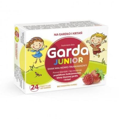 Garda Junior smak malinowo - truskawkowy, 24past. do ssania