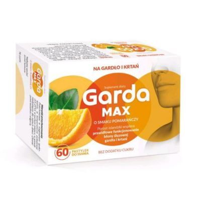 GARDA MAX 60 pastylek do ssania o smaku pomarańczy