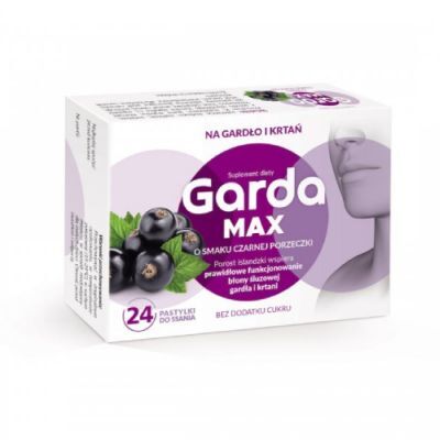 Garda Max o smaku czarnej porzeczki, 24 past.