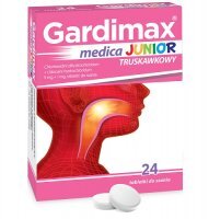 GARDIMAX MEDICA JUNIOR 24 tabletki do ssania o smaku truskawkowym