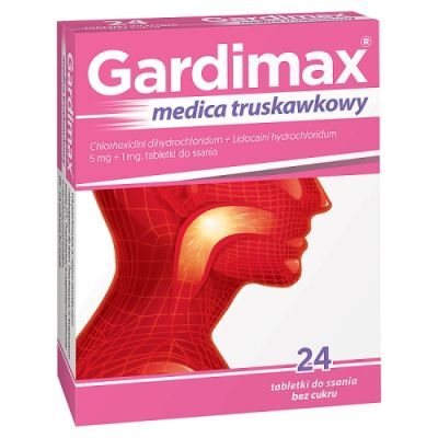 Gardimax Medica Junior truskawkowy, 24 tabletki do ssania
