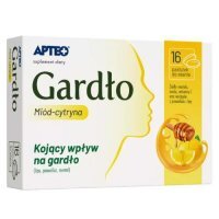 Gardło miód-cytryna APTEO, 16 pastylek do ssania KRÓTKA DATA 31.07.2026