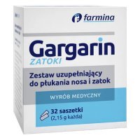 GARGARIN ZATOKI Zestaw uzupełniający do płukania nosa i zatok 32 saszetki