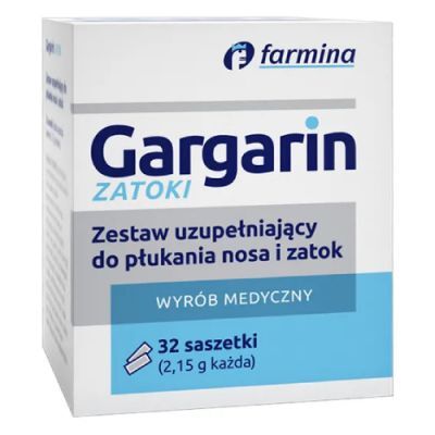 GARGARIN ZATOKI Zestaw uzupełniający do płukania nosa i zatok 32 saszetki