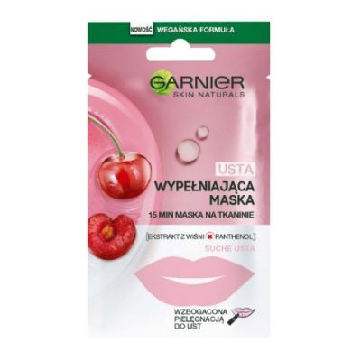 Garnier Skin Naturals Wypełniająca maska do ust na tkaninie z ekstraktem z wiśni, 5 g
