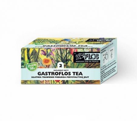 GASTROFLOS TEA 2 Herbatka ułatwiająca trawienie 25 saszetek po 2 g HERBA-FLOS
