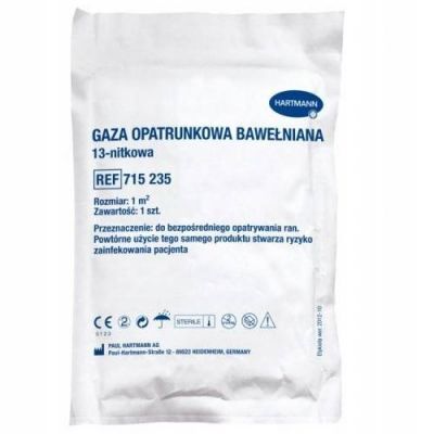 GAZA OPATRUNKOWA bawełniana JAŁOWA 13-nitkowa 1 m2  HARTMANN