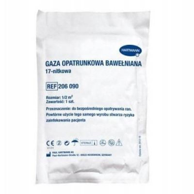 GAZA OPATRUNKOWA bawełniana JAŁOWA 17-nitkowa 0,5 m2  HARTMANN
