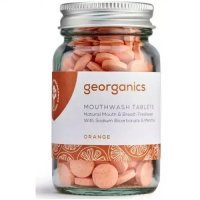 GEORGANICS Naturalne tabletki do płukania jamy ustnej odpowiednie dla dzieci Pomarańcze 180 sztuk