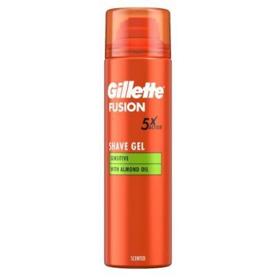 Gillette Fusion Żel do golenia z olejkiem migdałowym do skóry wrażliwej, 200ml