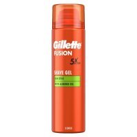 Gillette Fusion Żel do golenia z olejkiem migdałowym do skóry wrażliwej, 200ml