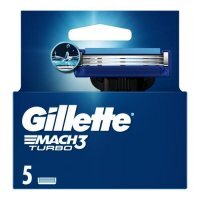 Gillette Mach3 Turbo Ostrza wymienne do maszynki do golenia dla mężczyzn, 5 szt.