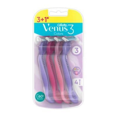 Gillette Venus 3 Colors Maszynki do golenia dla kobiet, 4 szt.