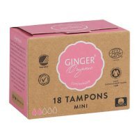 GingerOrganic Tampony bez aplikatora Mini, 18szt.