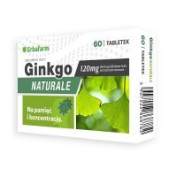 GINKGO NATURALE 60 tabletek ERBAFARM DATA WAŻNOŚCI 30.07.2024