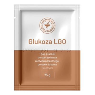 Glukoza LGO, glukoza w postaci proszku  do badania krzywej cukrowej - 75g