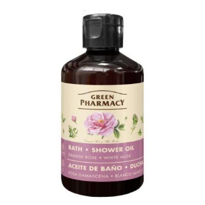 GREEN PHARMACY Olejek do kąpieli i pod prysznic, róża damasceńska i białe piżmo, 250ml