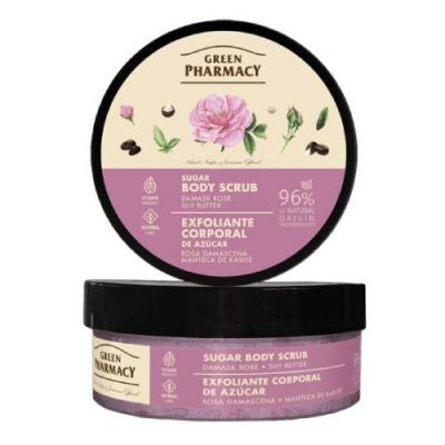 GREEN PHARMACY Peeling cukrowo-solny do ciała Róża damasceńska i Masło shea, 200ml