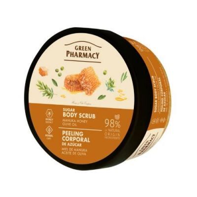 GREEN PHARMACY Peeling cukrowy do ciała Miód manuka i Oliwa z oliwek, 200ml