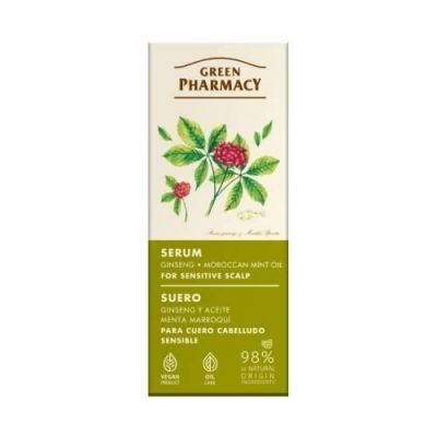 GREEN PHARMACY Serum do wrażliwej skóry głowy Żeń-szeń i Marokański olej miętowy, 100ml