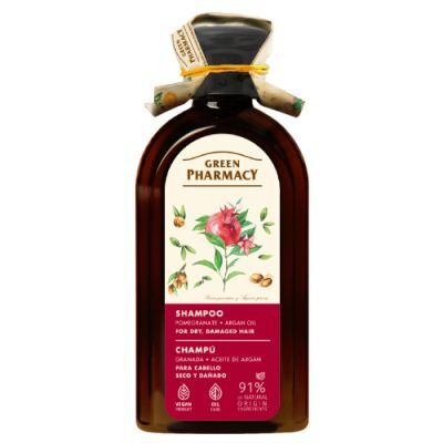 Green Pharmacy Szampon do włosów suchych i zniszczonych granat i olej arganowy, 350 ml