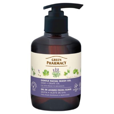 Green Pharmacy Żel do mycia twarzy dla skóry ze skłonnością do podrażnień Szałwia, 270 ml