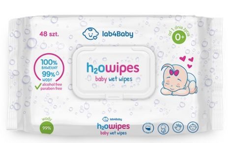 H2O WIPES BABY WET Chusteczki nawilżane 48 sztuk, dla dzieci i niemowląt+ GRATIS chusteczki kids A24