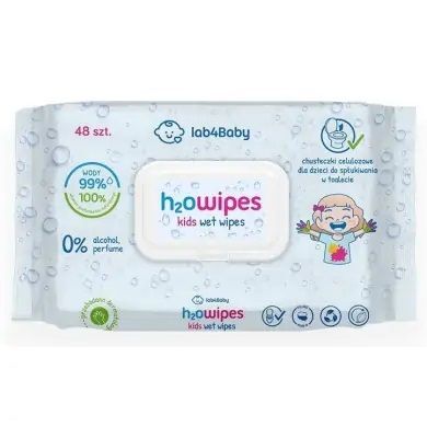 H2O WIPES Chusteczki nawilżane 48 sztuk, dla dzieci i niemowląt