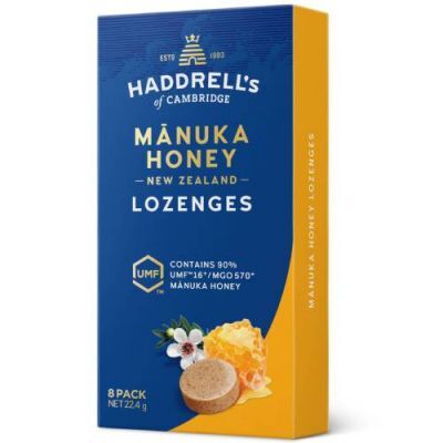 Haddrell's MGO570+ Pastylki do ssania z miodem Manuka,  8 szt.