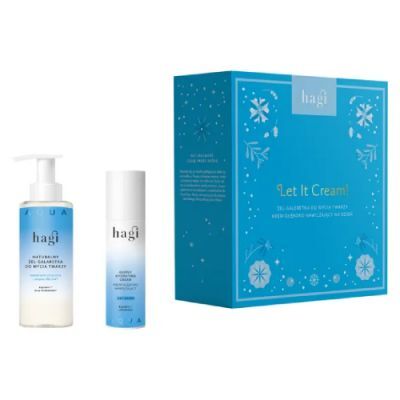 HAGI Zestaw Let It Cream Aqua Zone Naturalny żel-galaretka do mycia twarzy, 150ml + Głęboko nawilżający krem na dzień, 50ml