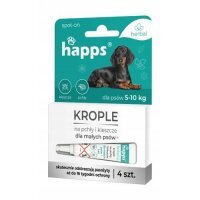 HAPPS Herbal Krople na pchły i kleszcze dla małych psów, 4x4szt.