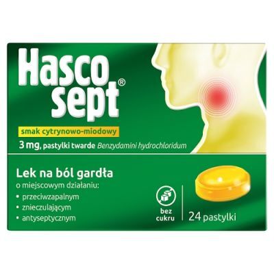 HASCOSEPT o smaku cytrynowo-miodowym 24 pastylki