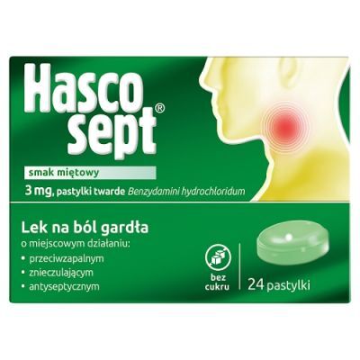 HASCOSEPT o smaku miętowym 24 pastylki
