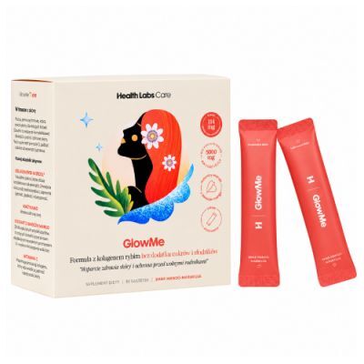 Health Labs GlowMe Kolagen z kwasem hialuronowym smak mango-marakuja, 30 sasz.