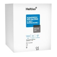 Heltiso Kompresy niejałowe z gazy bawełnianej 10x10cm 8warstwowe 17nitkowe, 100 szt.