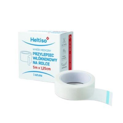 Heltiso przylepiec włókninowy na rolce 5 m x 1,25 cm biały, 1szt.
