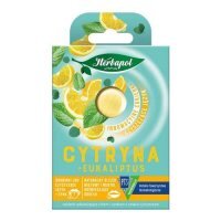 HERBAPOL Cukierki czyszczące język o smaku cytryny z eukaliptusem, 8 sztuk