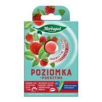 HERBAPOL Cukierki czyszczące język o smaku poziomki z pokrzywą, 8 sztuk